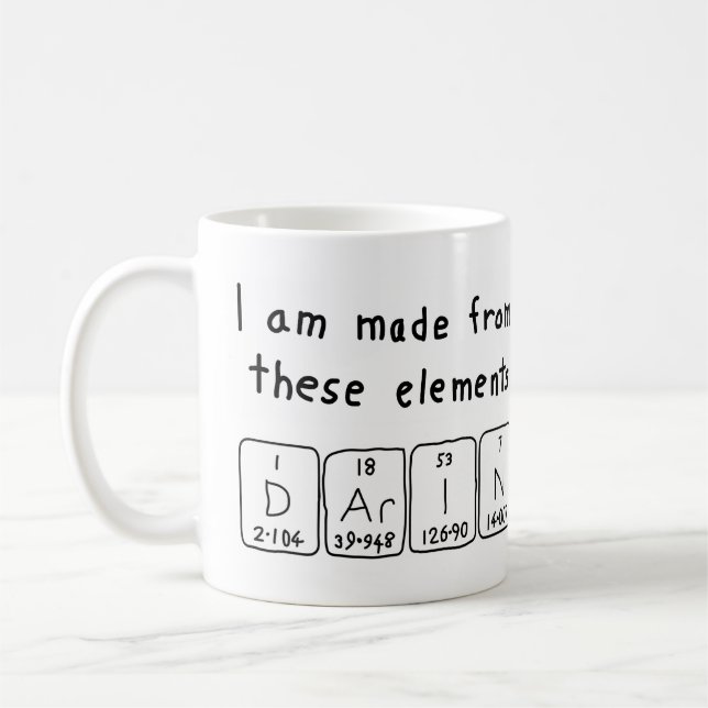 Darin periodic table name mug (Left)