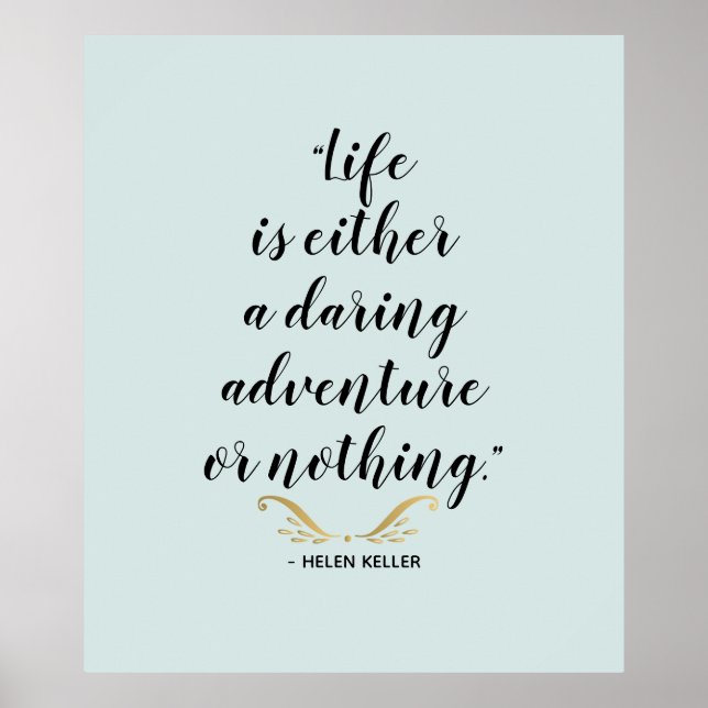 Daring Adventure Keller Quote Poster (Front)