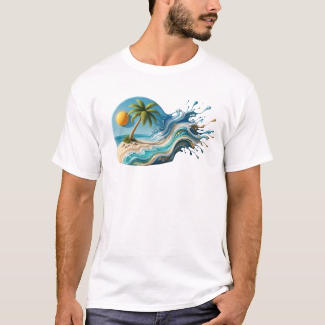 Daring BEACH ABSTRACT Custom Creation T-Shirt (Front)