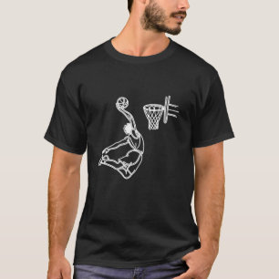 Daring Dunk Basketball Player Athletic Line Art T-Shirt