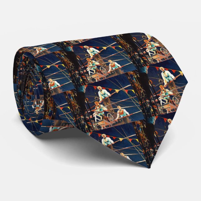 Daring Flying Wallendas Trapeze Circus Act Tie (Rolled)
