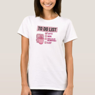 Daring Pink COFFEE WORK TRUE CRIME Art Print T-Shirt