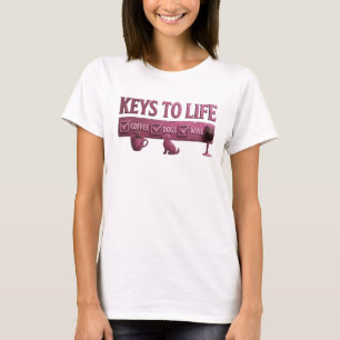 Daring Red COFFEE THEN WINE Fashion Art T-Shirt