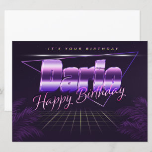 Dario Name Vorname lila retro Karte Geburtstag Card