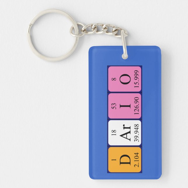 Dario periodic table name keyring (Front)