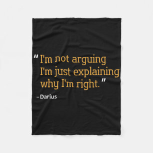 Darius Gift Quote Funny Birthday Personalised Name Fleece Blanket
