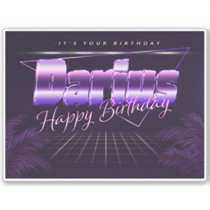 Darius Name First name lila retro Sticker Birthday