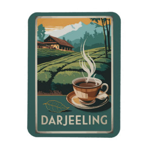 Darjeeling India Tea Travel Art Vintage Magnet