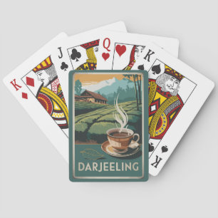 Darjeeling India Tea Travel Art Vintage Playing Cards