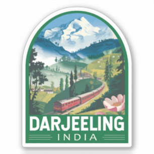 Darjeeling India Travel Art Emblem