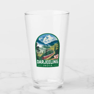 Darjeeling India Travel Art Emblem Glass