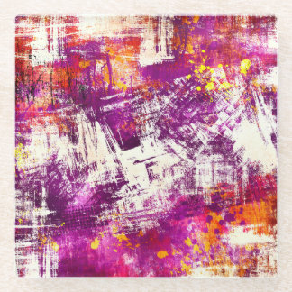 Dark Abstract Blots Background Glass Coaster