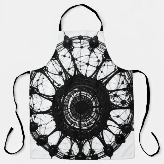 Dark Abstract Dreamcatcher Organic Tech Art Apron
