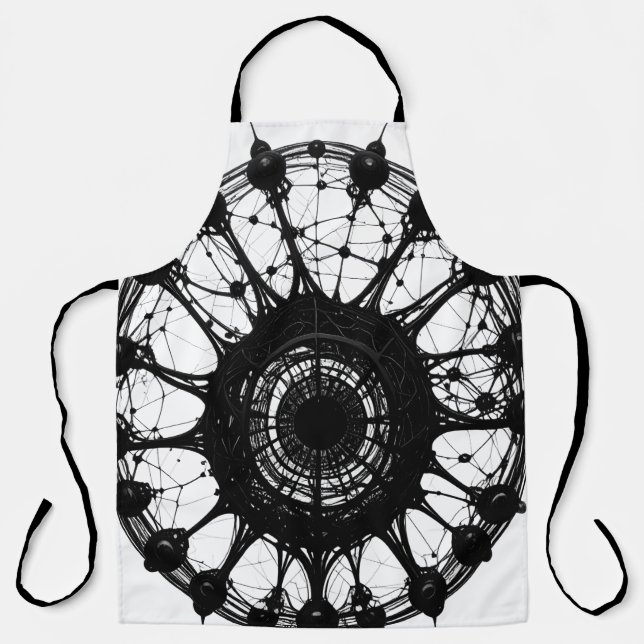 Dark Abstract Dreamcatcher Organic Tech Art Apron (Front)