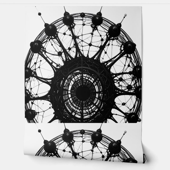 Dark Abstract Dreamcatcher Organic Tech Art Wallpaper (Unrolling)