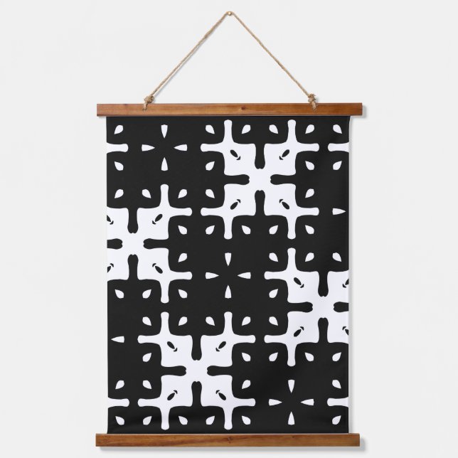 Dark Abstract Tiling Pattern Hanging Tapestry (Front)