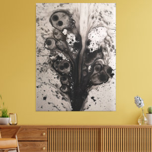 dark abstract watercolor art canvas print