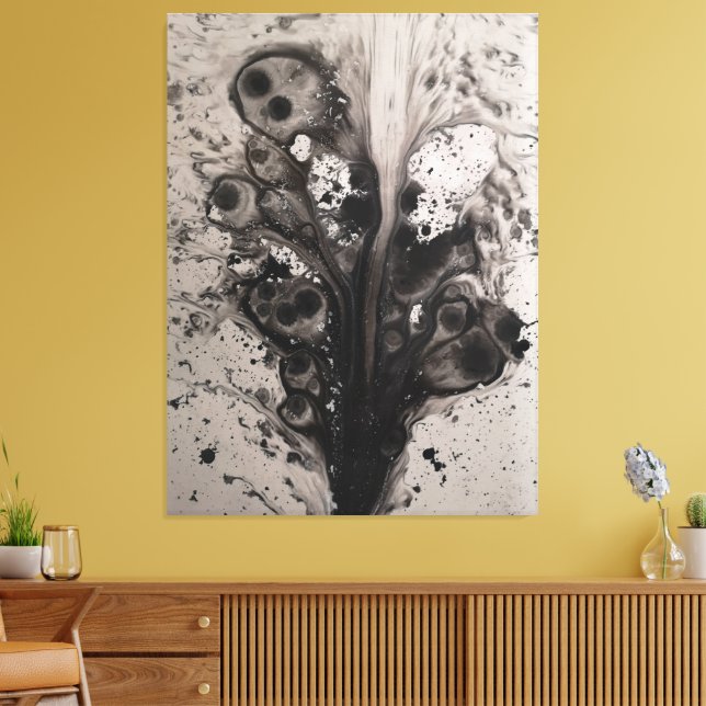 dark abstract watercolor art canvas print (Insitu(LivingRoom))