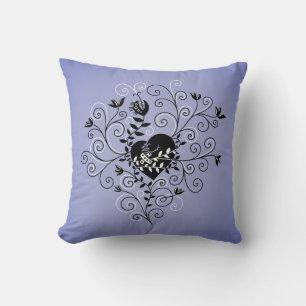 Dark Abstract Whimsical Fixed Broken Heart Cushion