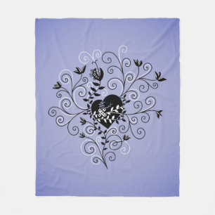 Dark Abstract Whimsical Fixed Broken Heart Fleece Blanket
