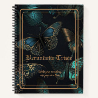 Dark Academia Aesthetic Butterfly Name Sentiment Notebook