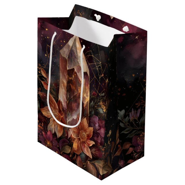 Dark Academia Amethyst Celestial Design Medium Gift Bag (Front Angled)