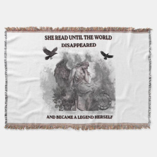 Dark Academia Angel Gothic Reading Quote Poster Throw Blanket