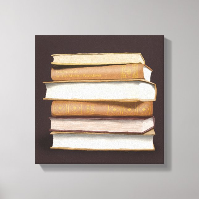 Dark Academia Antique Books Canvas Print (Front)