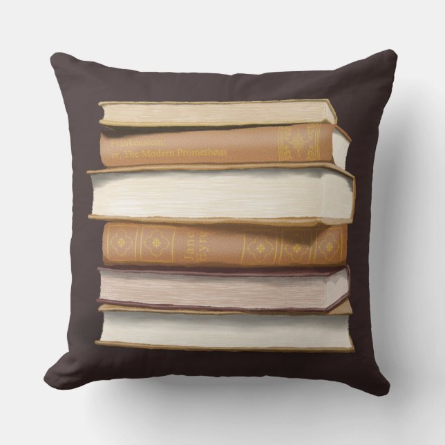 Dark Academia Antique Books Cushion (Front)