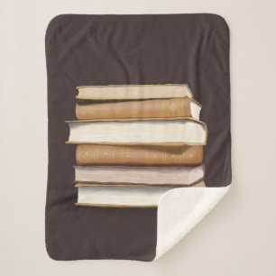 Dark Academia Antique Books Sherpa Blanket
