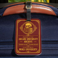 Dark Academia Arcane University Luggage Tag