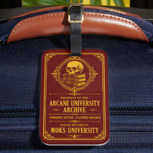 Dark Academia Arcane University Luggage Tag