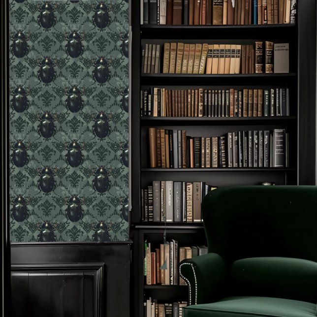 Dark Academia Beetles Wallpaper (Dark Academia Beetles Wallpaper in a library.)