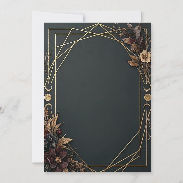 Dark Academia Boho Wedding  Invitation (Front)