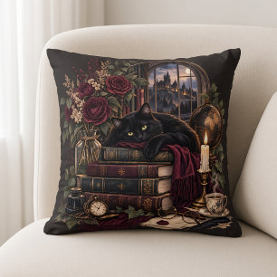 Dark Academia Bookworm Cat Cushion