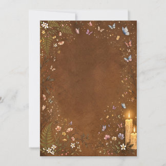 Dark Academia Botanical Candle Blank Invitation