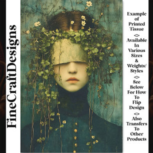 Dark Academia Botanical Figure BD8 Decoupage Tissue Paper