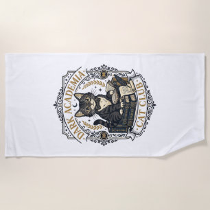 Dark Academia Cat Cat Dad Gift Idea - Dark Academi Beach Towel