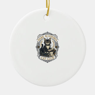 Dark Academia Cat Cat Dad Gift Idea - Dark Academi Ceramic Tree Decoration