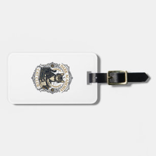 Dark Academia Cat Cat Dad Gift Idea - Dark Academi Luggage Tag