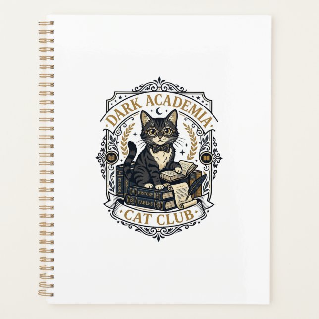 Dark Academia Cat Cat Dad Gift Idea - Dark Academi Planner (Front)