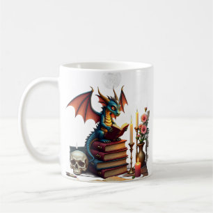 Dark Academia Dragon Reader Vintage BookTok Gothic Coffee Mug