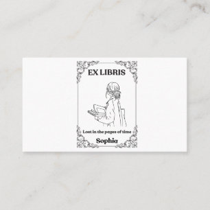 Dark Academia Ex Libris Personalised Reading Journ Business Card