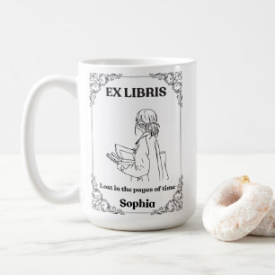 Dark Academia Ex Libris Personalised Reading Journ Coffee Mug
