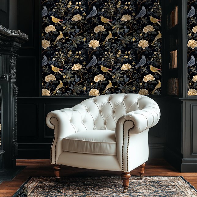 Dark Academia Floral Chinoiserie Style Wallpaper (Creator Uploaded)