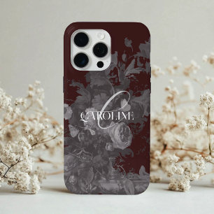 Dark Academia Floral Still Life Burgundy iPhone 15 Pro Max Case