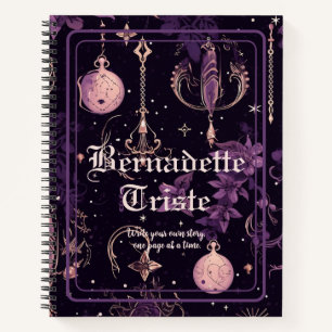 Dark Academia Goth Aesthetic Name Sentiment Notebook