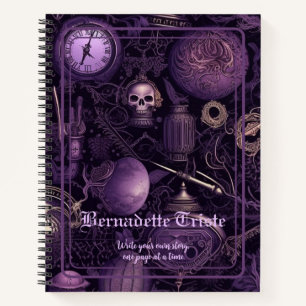 Dark Academia Goth Aesthetic Name Sentiment Notebook