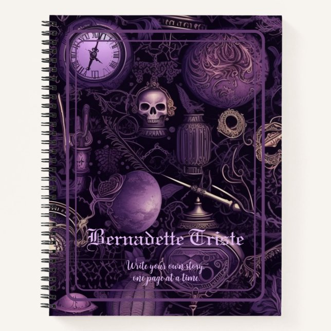 Dark Academia Goth Aesthetic Name Sentiment  Notebook (Front)