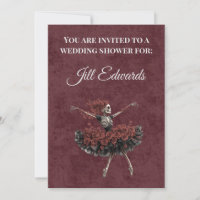 Dark Academia Goth Wedding Shower Invitation